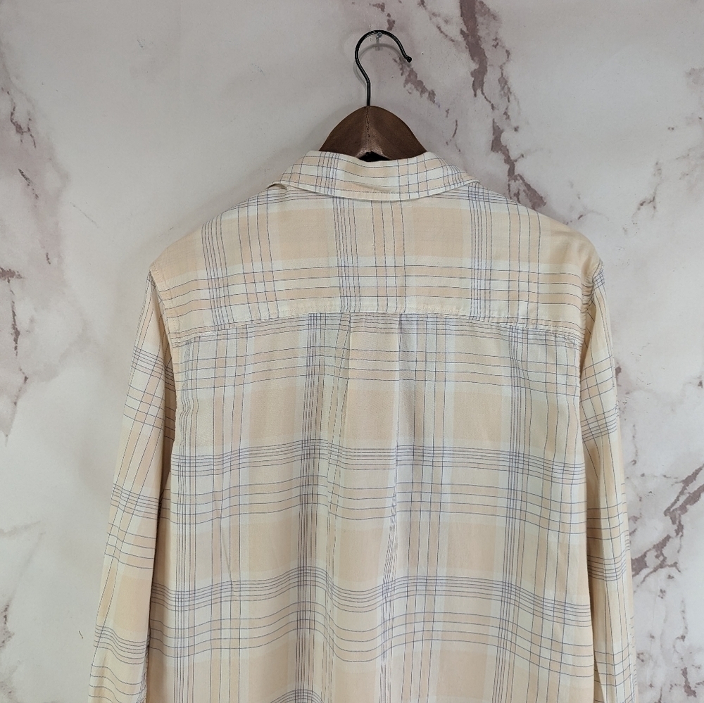 REI Shirt Womens Medium Pink Button Up Long Sleeve Cotton Plaid Co Up - Picture 6 of 12